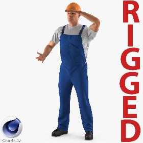 Construction Worker Rigged for Cinema 4D 3D model